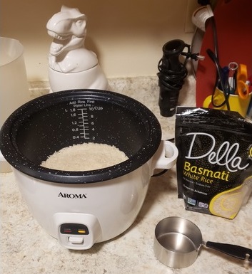 rice in a rice cooker